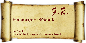 Forberger Róbert névjegykártya