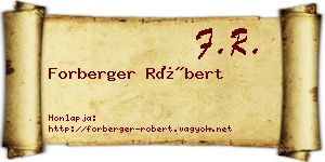 Forberger Róbert névjegykártya