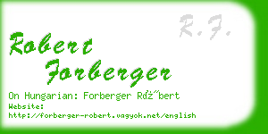 robert forberger business card